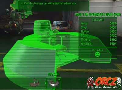 vault 88 build overseer's desk